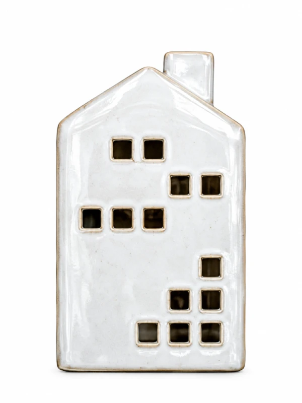 Biała ceramiczna latarenka w kształcie domku.png