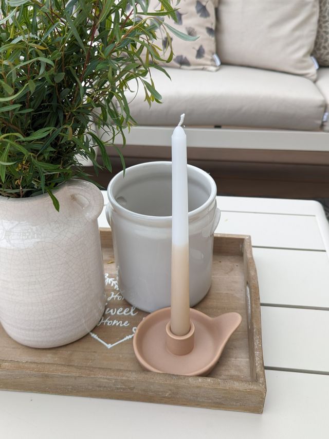 ŚWIECZNIK CERAMICZNY BRĄZOWY