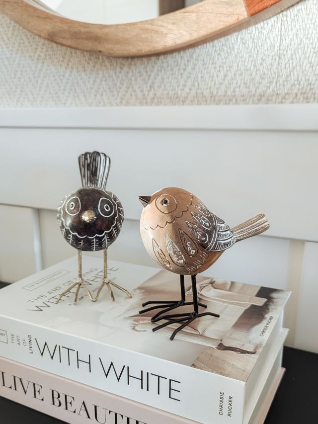 FIGURKA PTAK OKRĄGŁY JASNY BRĄZ