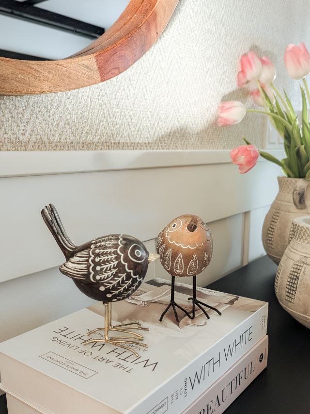 FIGURKA PTAK OKRĄGŁY CIEMNY BRĄZ