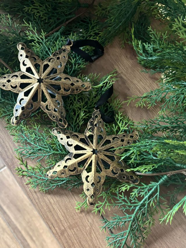 METALOWA ZAWIESZKA GWIAZDA NA CHOINKĘ