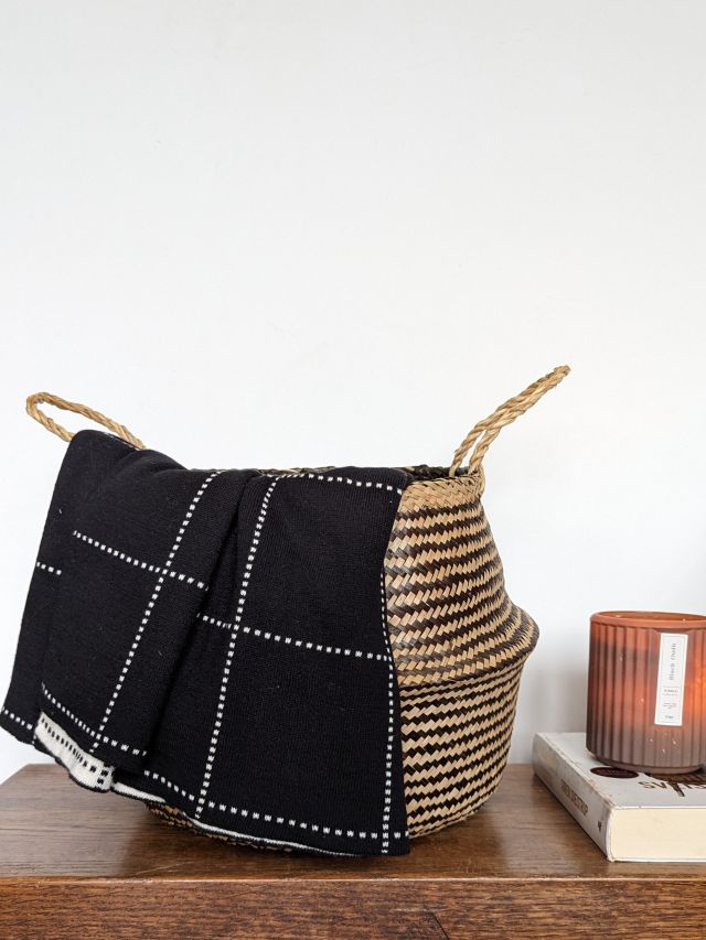 KOSZ PLECIONY DWUKOLOROWY CZARNY