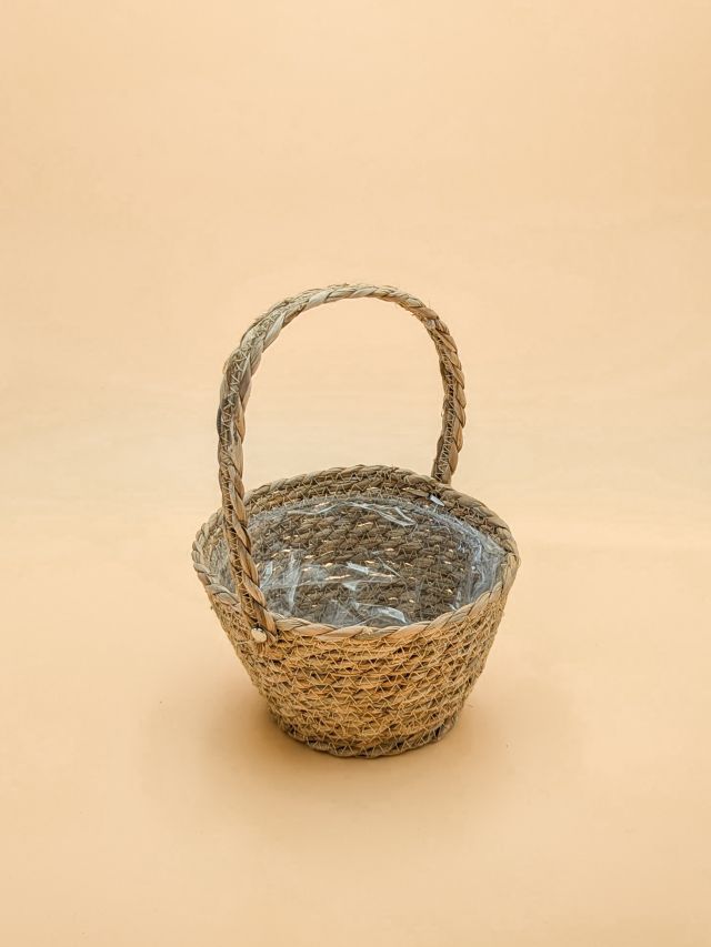 DUŻY KOSZYK NATURALNY Z RĄCZKĄ