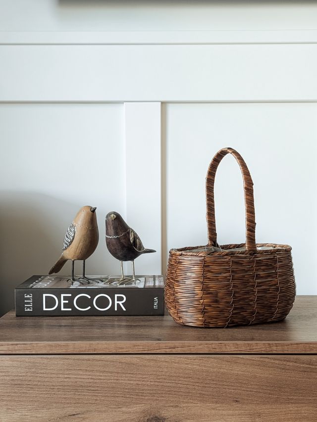 KOSZ PLECIONY BRĄZOWY 18 CM