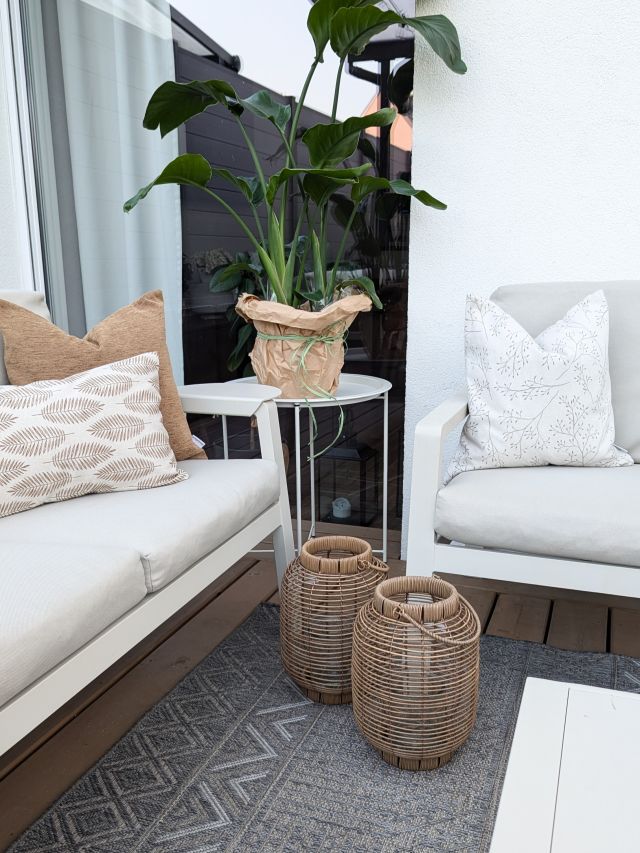 LAMPION BRĄZOWY RATTANOWY