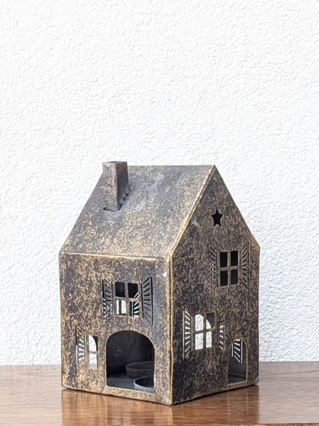 MAŁY LAMPION METALOWY STARE ZŁOTO