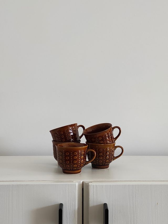 FILIŻANKA WZÓR KROPKI CERAMIKA TUŁOWICE