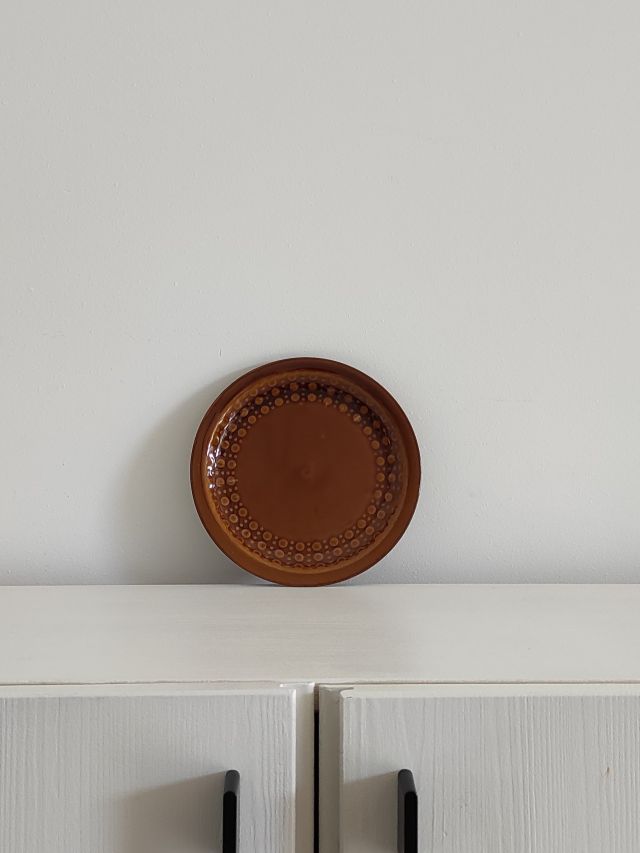 TALERZ DESEROWY WZÓR KROPKI CERAMIKA TUŁOWICE