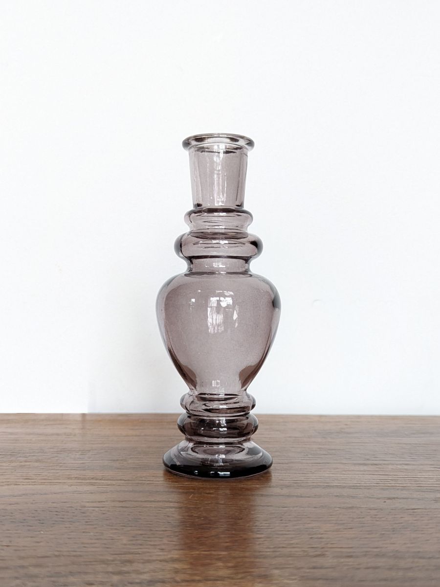 ŚWIECZNIK SZKLANY SZARY GŁADKI