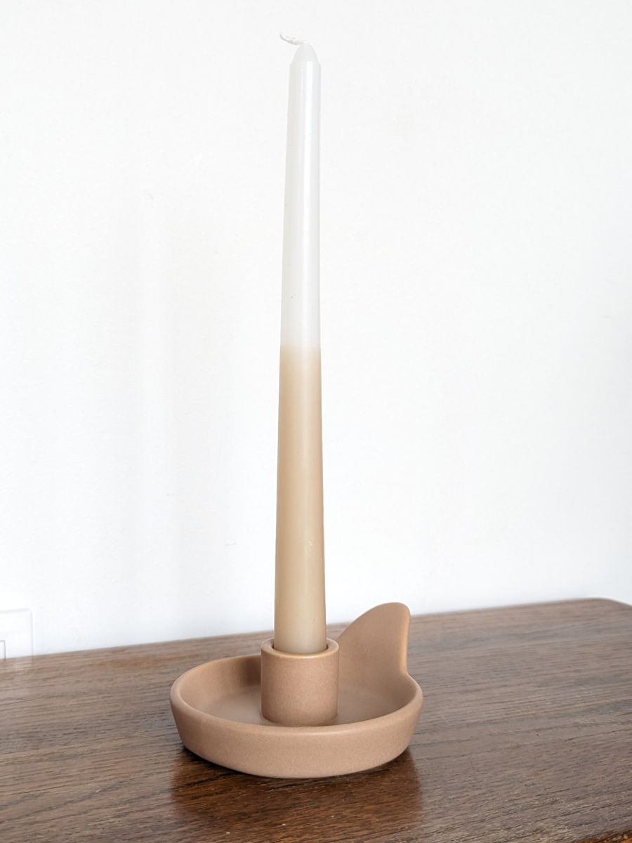 ŚWIECZNIK CERAMICZNY BRĄZOWY