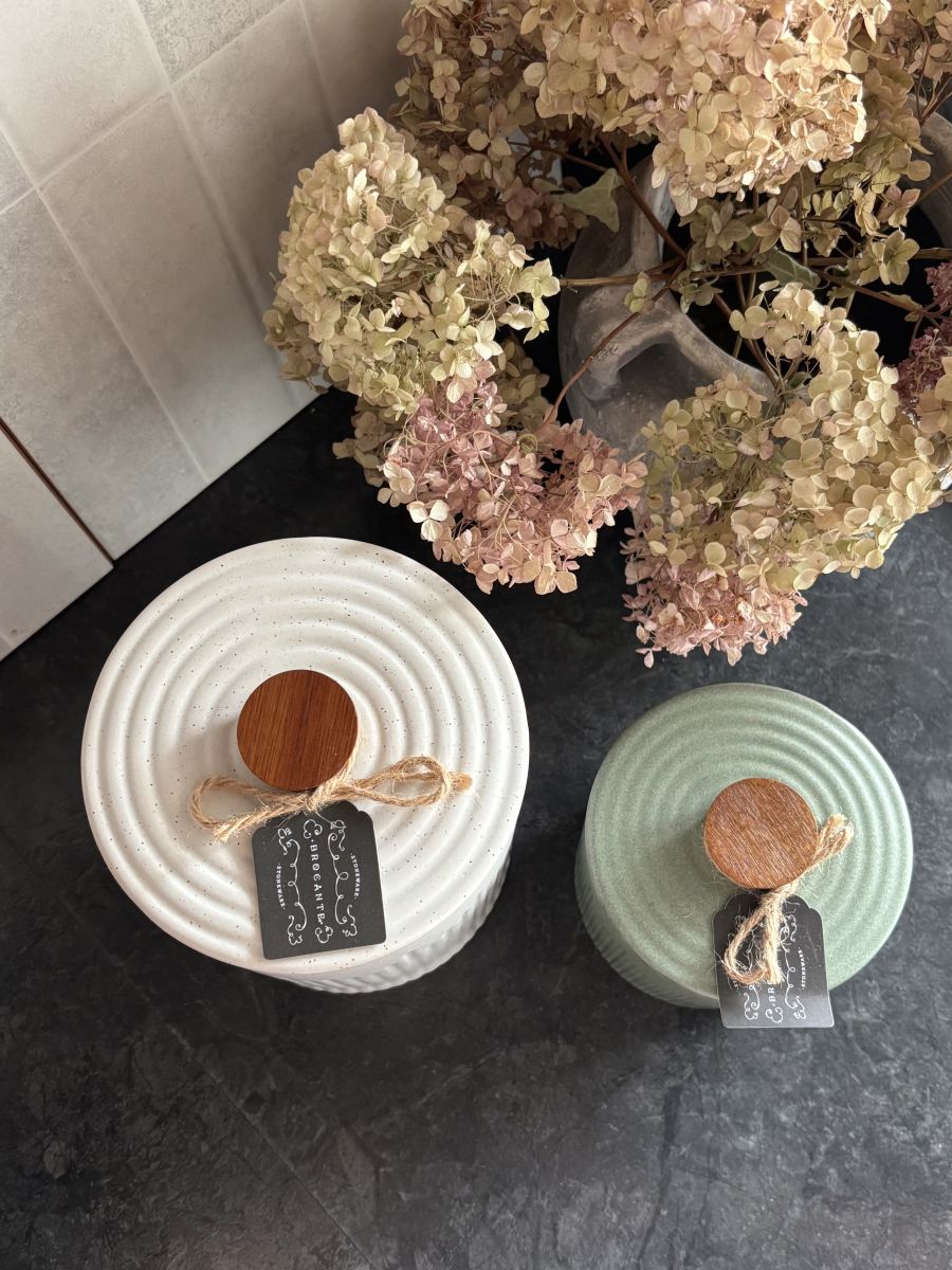 POJEMNIK KUCHENNY KAMIENNY BIAŁY DUŻY