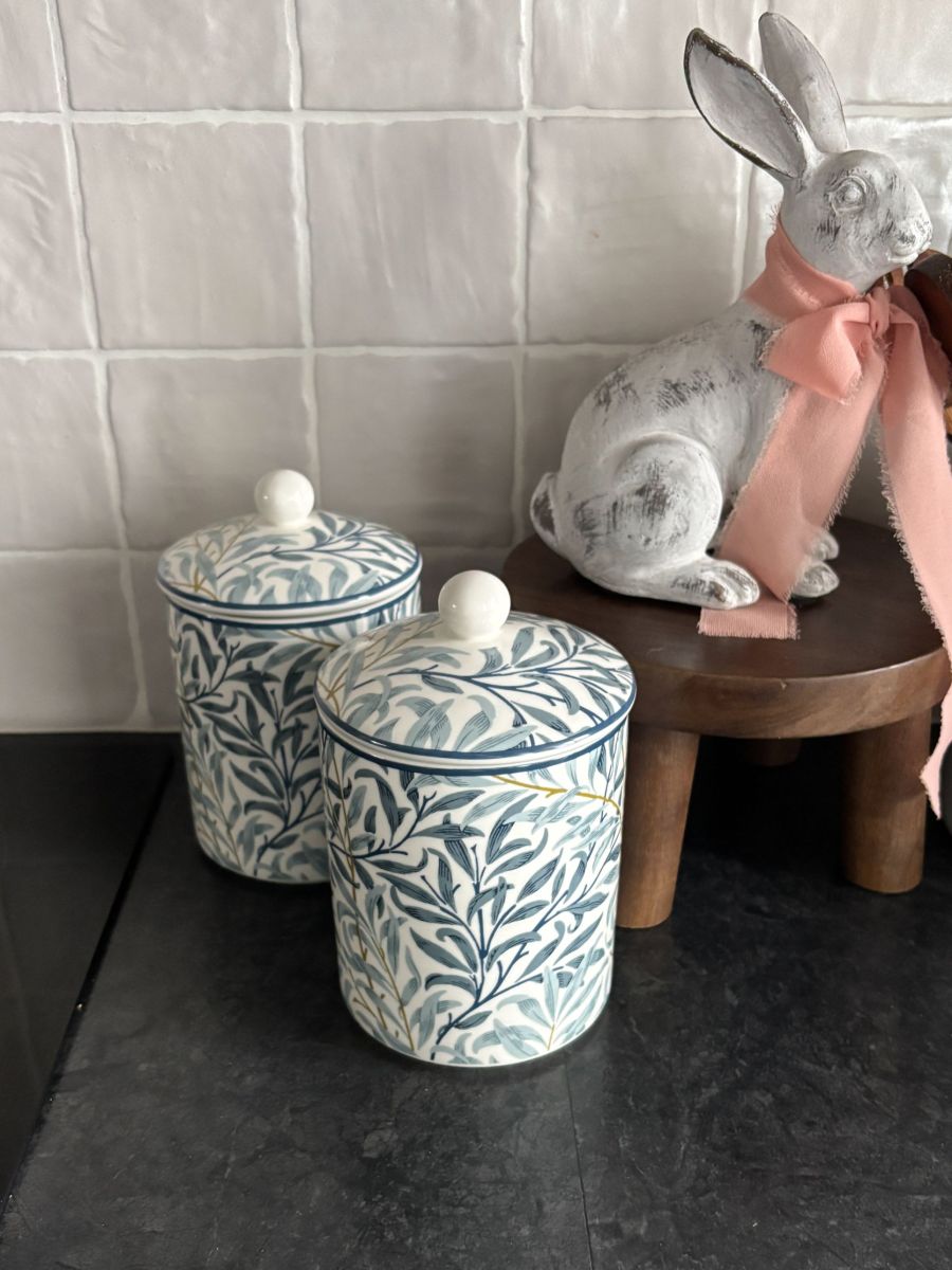 POJEMNIK KUCHENNY CERAMICZNY ZIELONE LISTKI