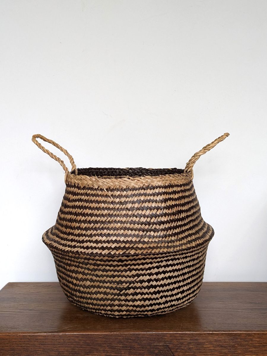 KOSZ PLECIONY DWUKOLOROWY CZARNY