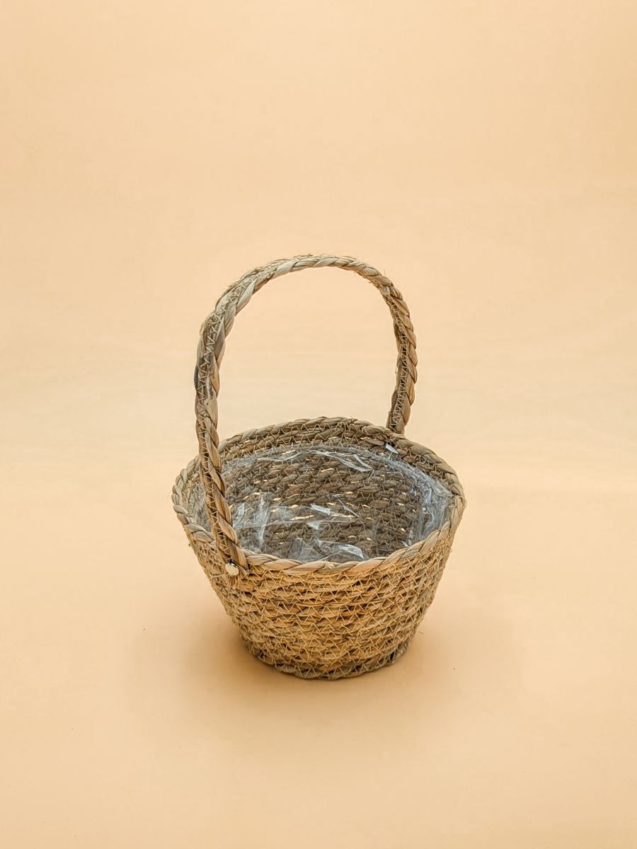 DUŻY KOSZYK NATURALNY Z RĄCZKĄ