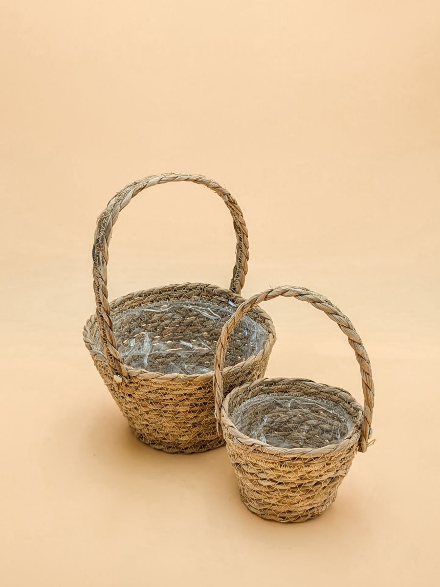 ŚREDNI KOSZYK NATURALNY Z RĄCZKĄ