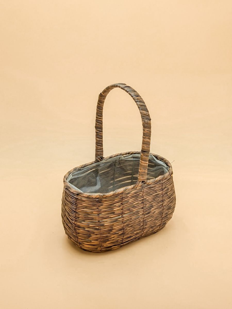 KOSZ PLECIONY BRĄZOWY 18 CM