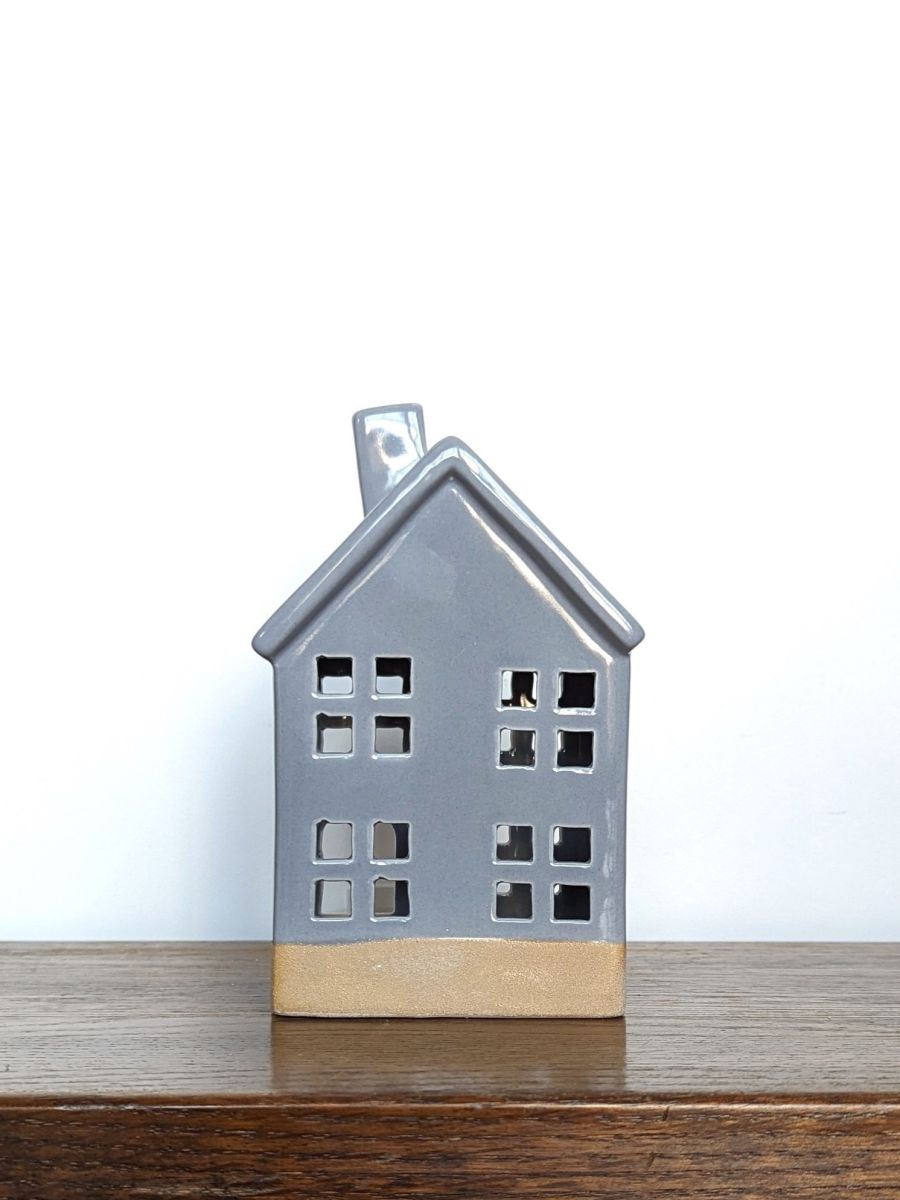 DUŻY SZARY LAMPION CERAMICZNY LED