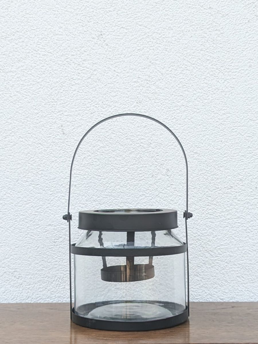 LAMPION CZARNY METALOWY LOFTOWY