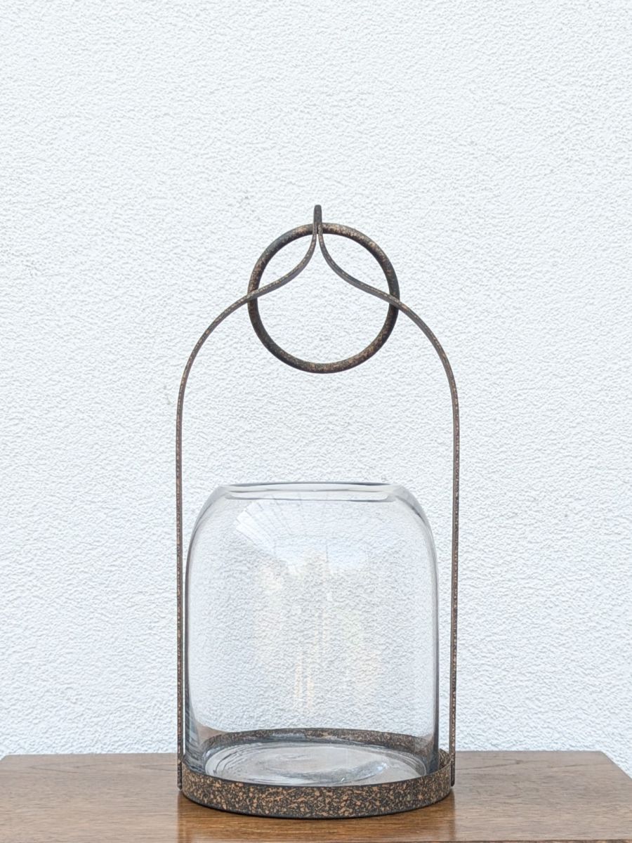 LAMPION METALOWY POSTARZANY VINTAGE