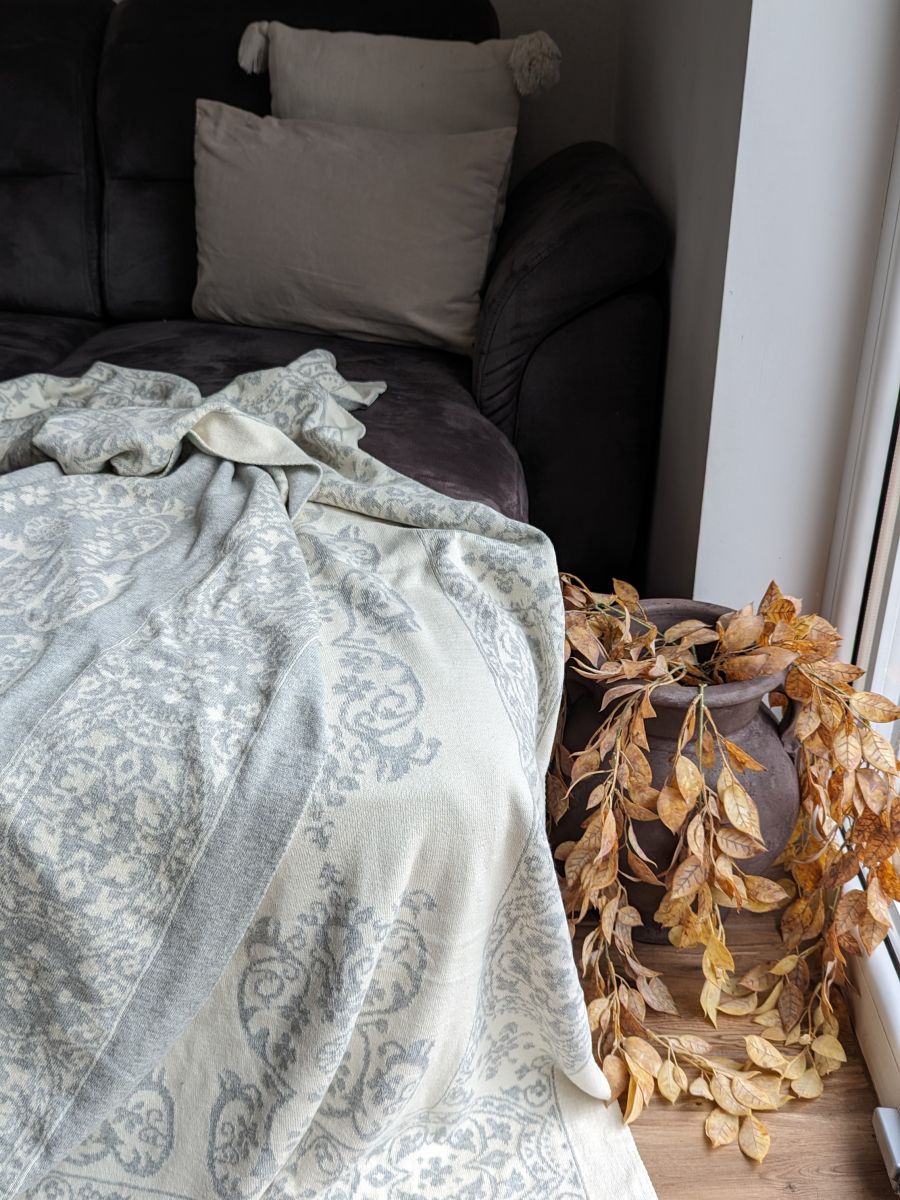 PLED WZÓR VINTAGE BIAŁO-SZARY