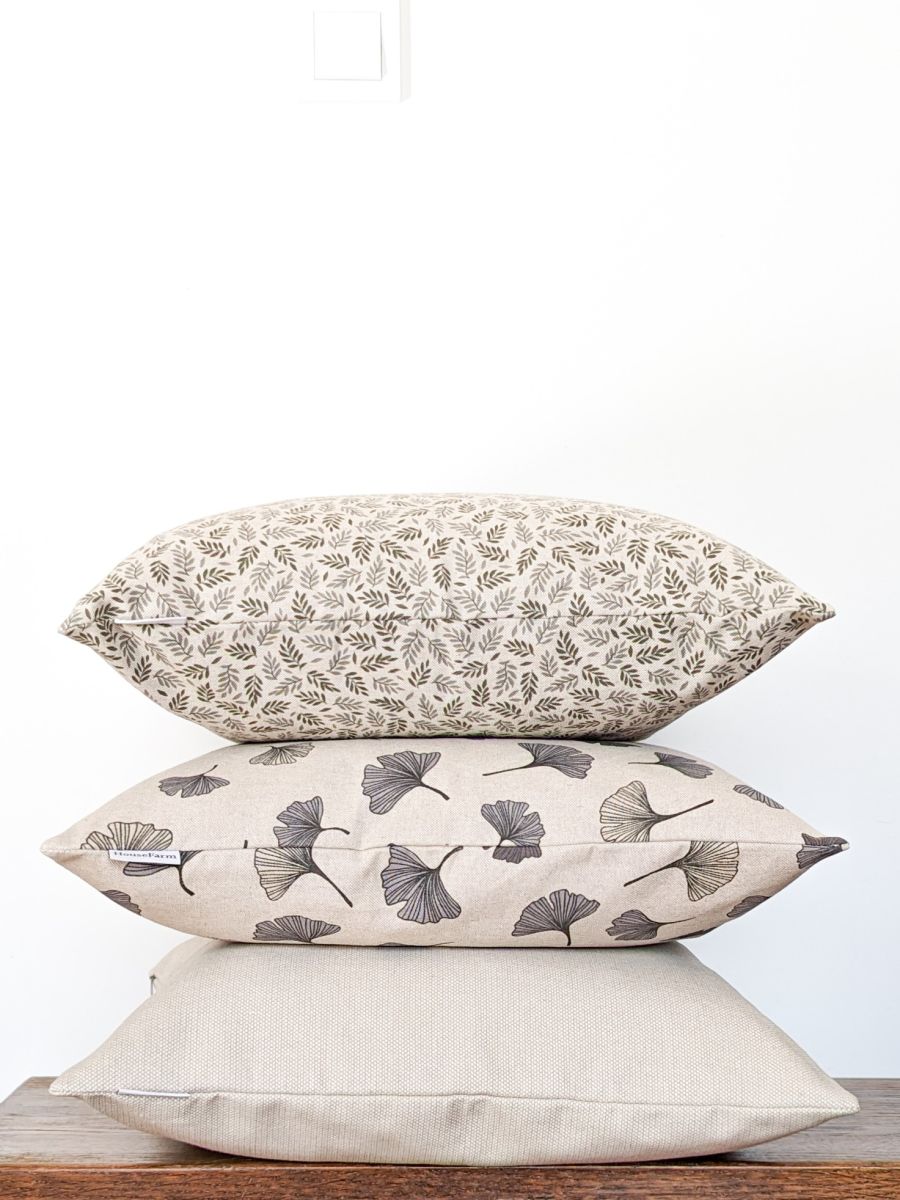 ZESTAW TRZECH POSZEWEK DEKORACYJNYCH [FERN, GINGKO, CREAMY]