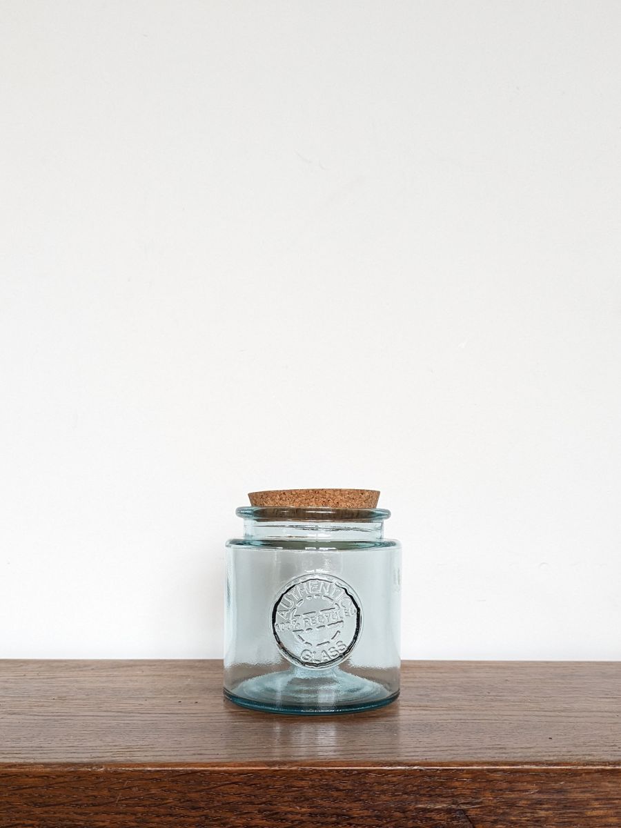 ŚREDNI POJEMNIK SZKLANY Z KORKIEM